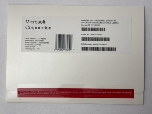 Windows server 2025 - server, standard